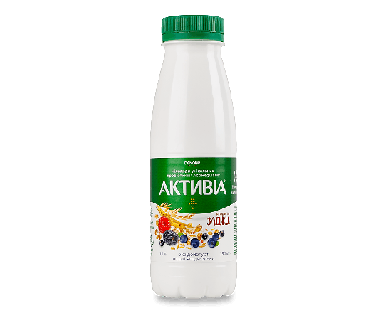 Біфідойогурт Активіа лісові ягоди-злаки 1,5%, пляшка