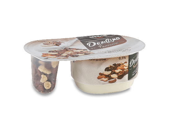 Йогурт Деліссімо Fantasia з хрусткими пластівцями 6,3%