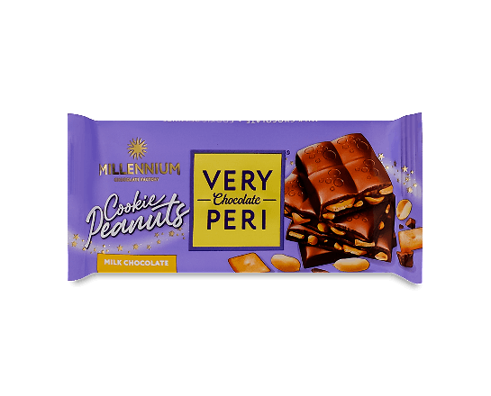 Шоколад молочний Millennium Very Peri з начинкою, печивом та арахісом