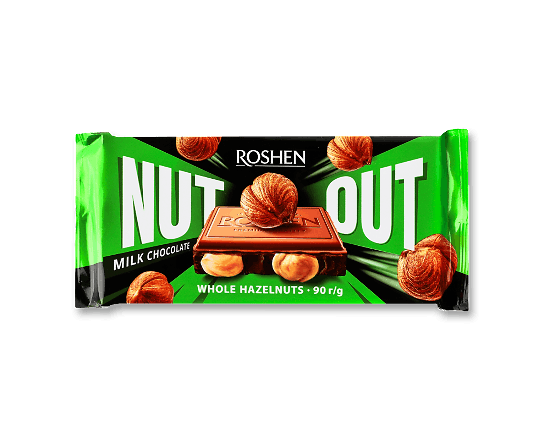 Шоколад молочний Roshen Nut Out Whole Hazelnuts