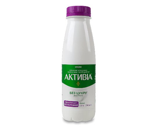 Біфідойогурт Активіа Білий безлактозний 0,9%, пляшка