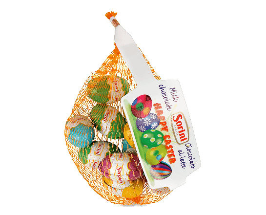 Цукерки Sorini яйця шоколадні з фундучним кремом у сіточці