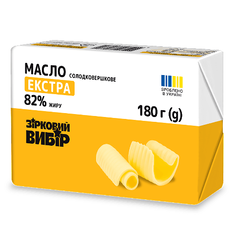 Масло солодковершкове Зірковий вибір Екстра 82%