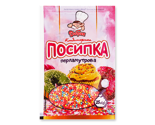 Посипка кондитерська Добрик перламутрова асорті