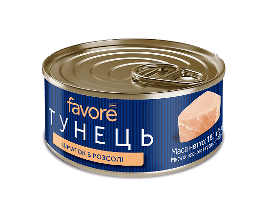 Тунець Favore шматочки в розсолі