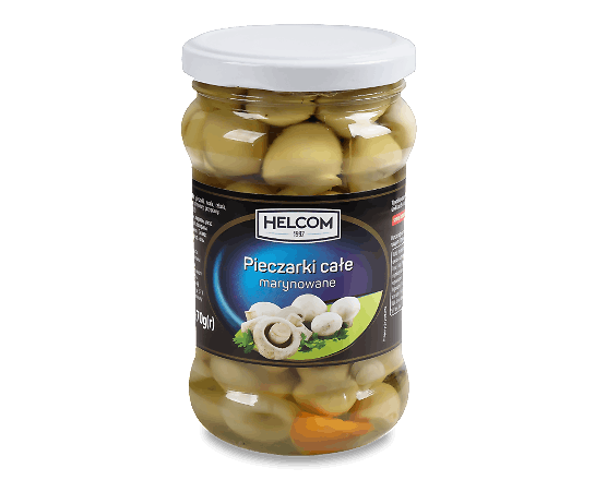 Гриби Helcom Печериці мариновані цілі с/б