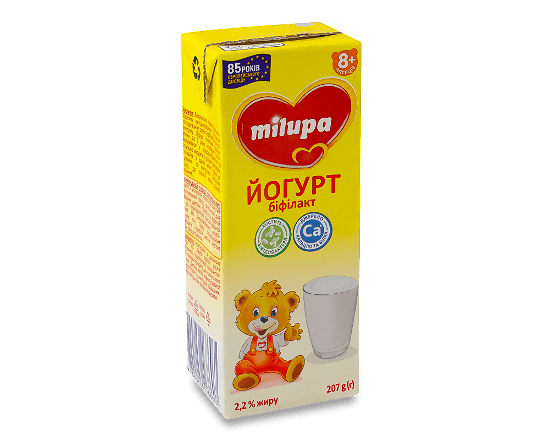 Йогурт Milupa з біфідобактеріями біфілакт 2,2%