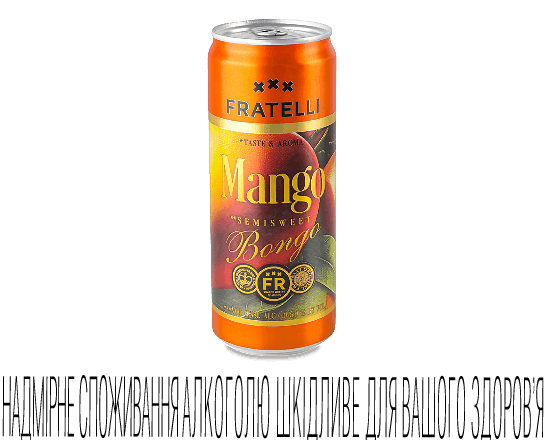 Напій винний Fratelli Mango Bongo білий напівсолодкий з/б