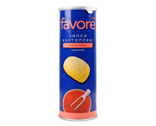 Чипси Favore зі смаком паприки тубус