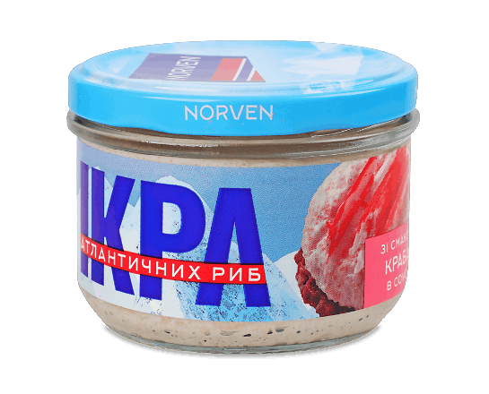 Ікра Norven атлантичних риб із м'ясом краба в соус