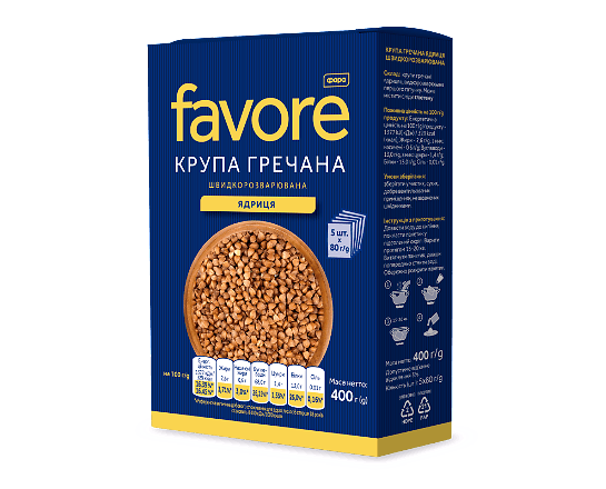 Крупа Favore гречана швидкозварювана