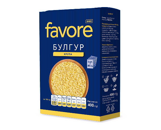Булгур Favore зі 100% твердих сортів пшениці