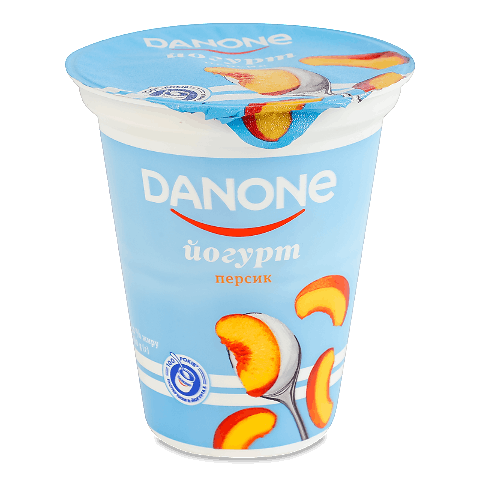 Йогурт Danone Персик 3,2%, стакан
