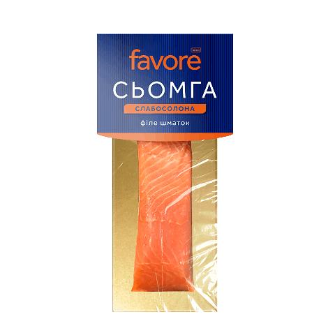Сьомга Favore філе шматок слабосолена в/у