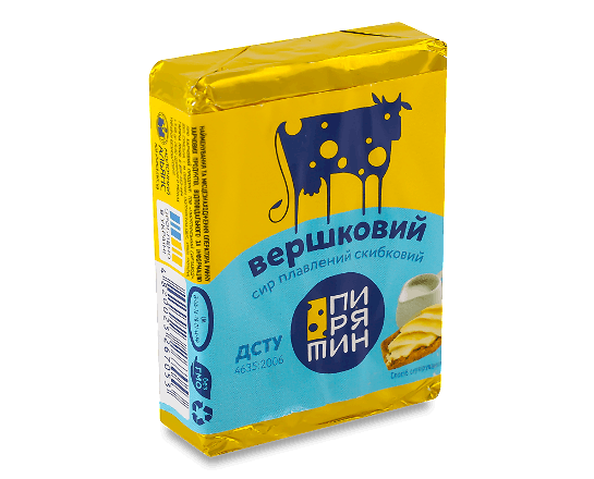 Сир плавлений Пирятин Вершковий скибковий 38%
