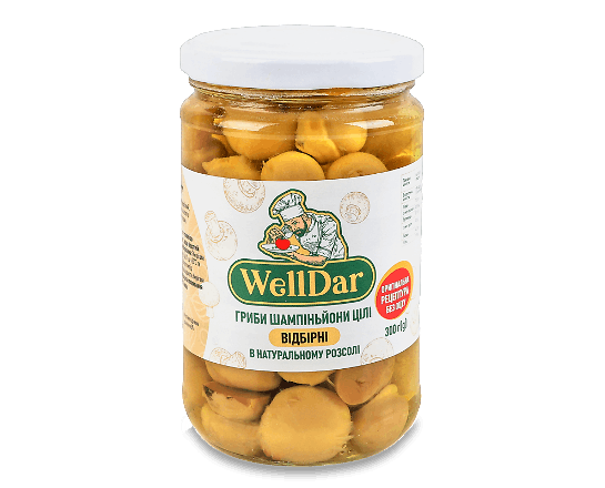 Гриби WellDar шампіньйони відбірні в натуральному розсолі