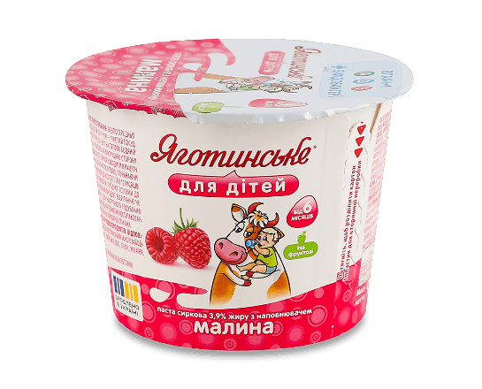 Паста сиркова Яготинське для дітей малина 3,9%
