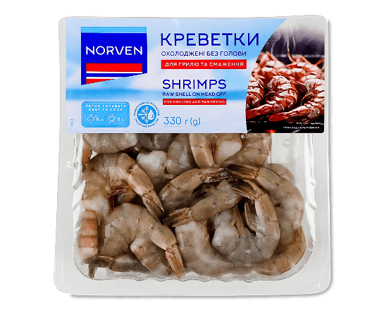 Креветка Norven охолоджена без голови