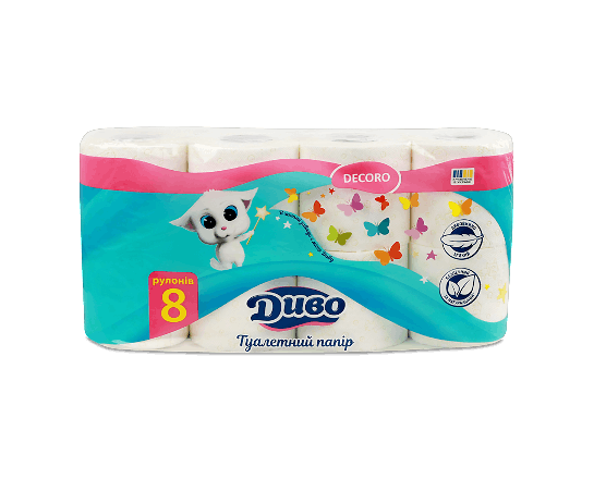 Папір туалетний Диво Decoro 2-шаровий