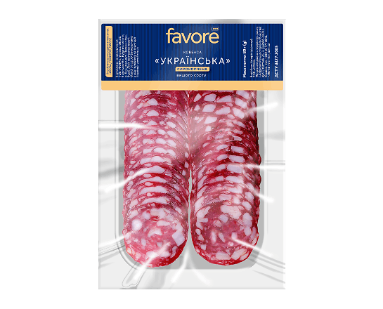 Ковбаса Favore Українська с/к в/г нарізка