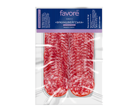 Ковбаса Favore Брауншвейгська с/к в/г нарізка