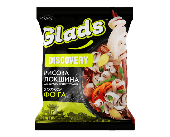 Локшина Glads Discovery рисова з соусом Фо Га