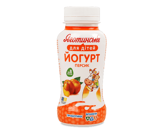 Йогурт Яготинське для дітей Персик з вітамінами 1,5%