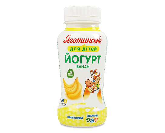 Йогурт Яготинське для дітей Банан з вітамінами 1,5%