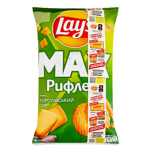 Чипси Lay's Max рифлені зі смаком сметана-цибуля, 95г – купити в