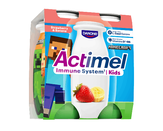 Продукт кисломолочний Actimel Strawberry Banana 1,4%
