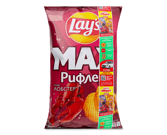 Чипси Lay's Max рифлені зі смаком лобстера