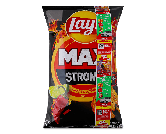 Чипси Lay's Max Strong зі смаком чилі та лайму
