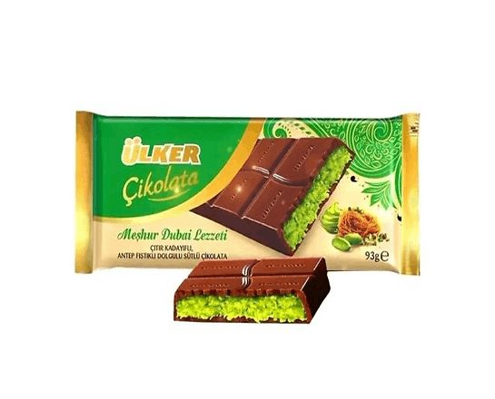 Шоколад молочний Ulker Дубайський з фісташк пастою