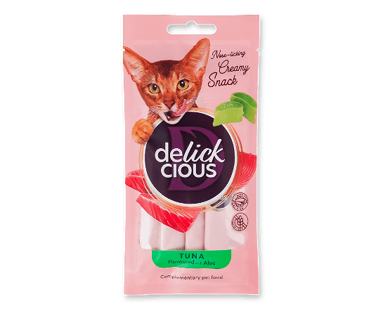 Корм для котів Delickcious кремові ласощі тунець з алое