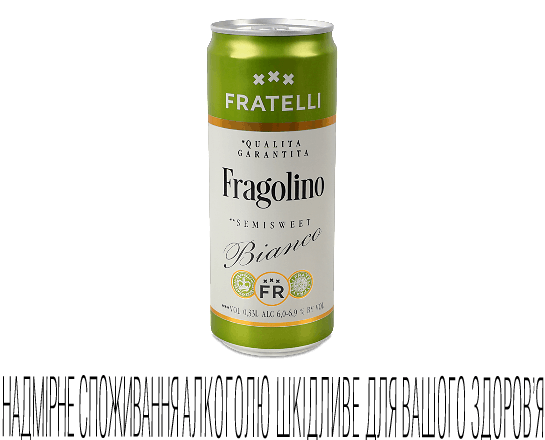 Напій винний Fratelli Fragolino Bianco напівсолодкий газований з/б