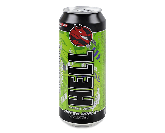 Напій енергетичний Hell Green apple безалкогольний газований з/б
