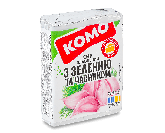 Сир плавлений Комо з зеленню та часником 35%