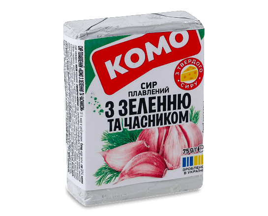 Сир плавлений Комо з зеленню та часником 35%