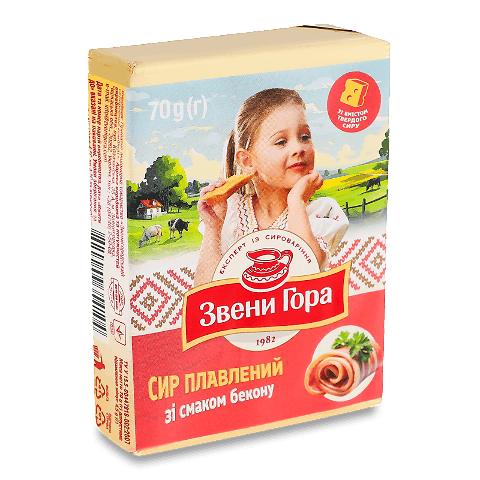 Сир плавлений Звени Гора зі смаком бекону 36%