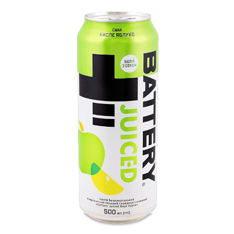 Напій енергетичний Battery Juiced Sour Apple безалкогольний з/б