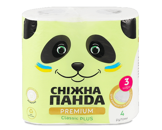 Папір туалетний Сніжна панда Premium Classic Plus