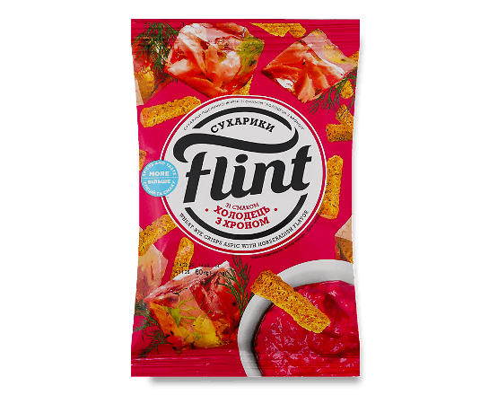 Сухарики Flint пшенично-житні зі смаком холодцю з хроном