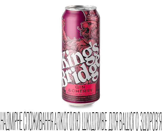 Напій слабоалкогол King's Bridge Gin&Cherry 7% з/б