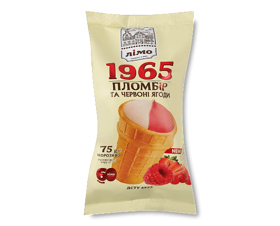 Морозиво Лімо 1965 Пломбір та червоні ягоди 12%