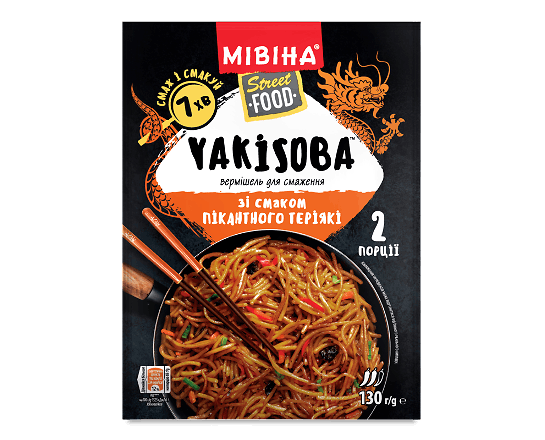 Вермішель Мівіна Yakisoba зі смаком пікантного теріякі