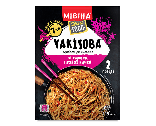 Вермішель Мівіна Yakisoba зі смаком пряної качки
