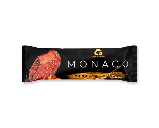 Морозиво Три ведмеді Monaco карамель та кунжут 10%