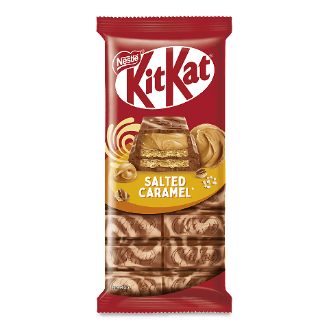 Шоколад Kit Kat Salted сaramel молочний з вафлею та начинкою