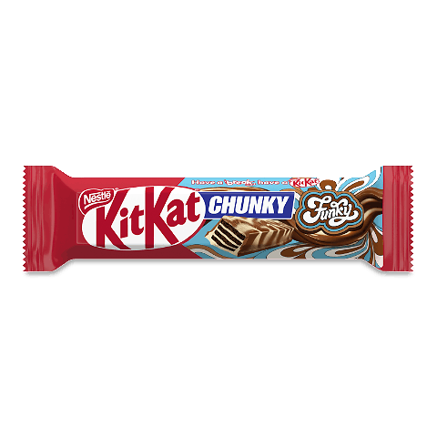 Вафлі Kit Kat Chunky Funky молочний шоколад у білій глазурі з какао