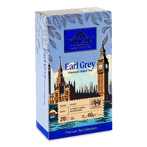 EarlGray♡ Чай чорний Thurson Earl Gray з ароматом бергамоту, 20*2г – купити